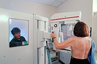 Bild på en mammografi förfarande